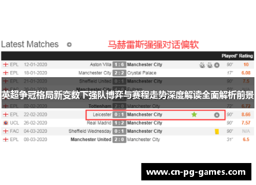 英超争冠格局新变数下强队博弈与赛程走势深度解读全面解析前景