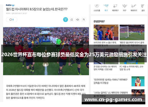 2026世界杯宣布每位参赛球员最低奖金为25万美元激励措施引发关注